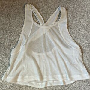 Free People White Sheer Tank Top